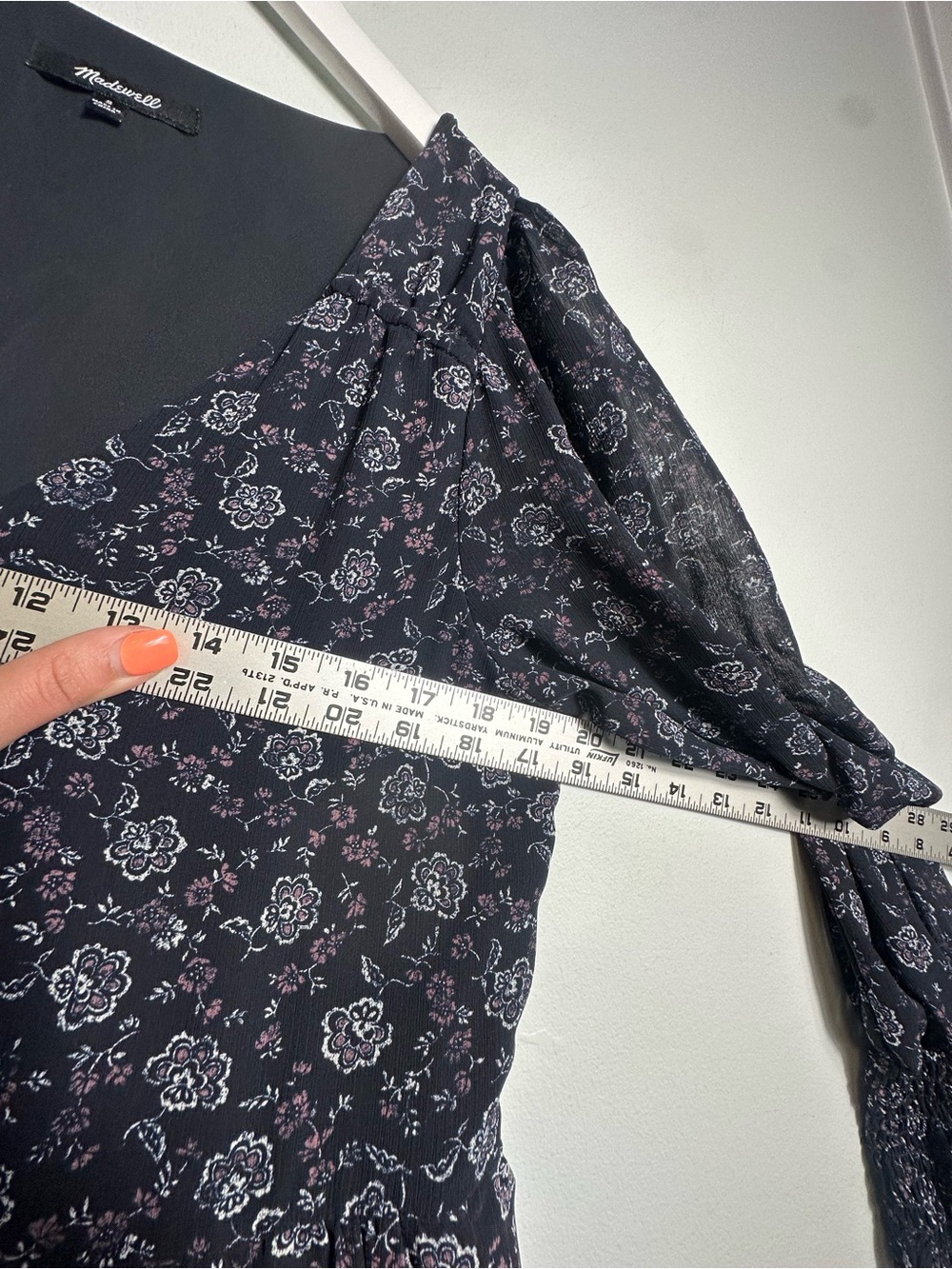Madewell Georgette Tierred Midi Dress Womens  Navy Blue Enchanted Floral Small - Picture 12 of 13